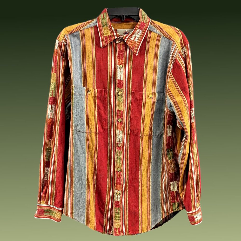 Territory Ahead - Men's Colorful LS Button-Down w/ Vertical Stripes - S
